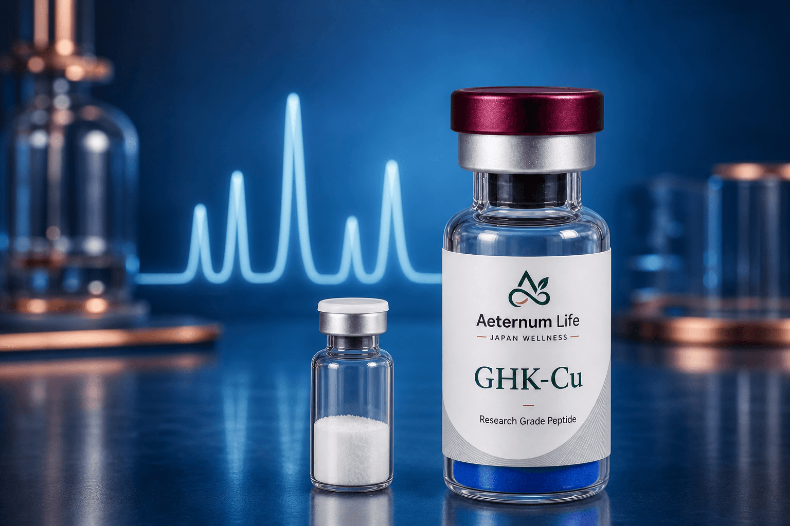 GHK-Cu vial with HPLC purity analysis